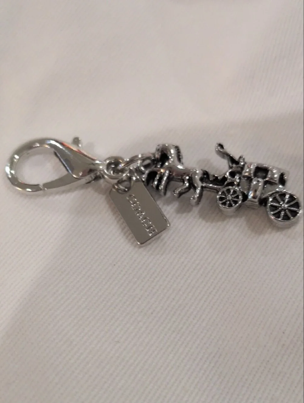 Coach Gold/ Silver Carriage Key Charm Keychain CHOOSE ONE